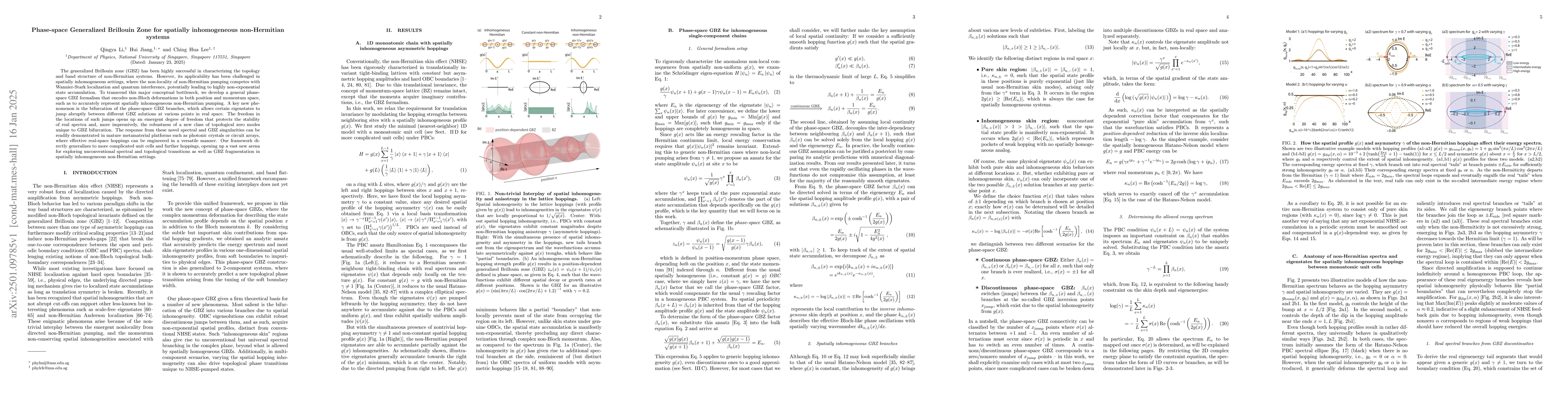 Thumbnail for Phase-space Generalized Brillouin Zone for spatially inhomogeneous
  non-Hermitian systems