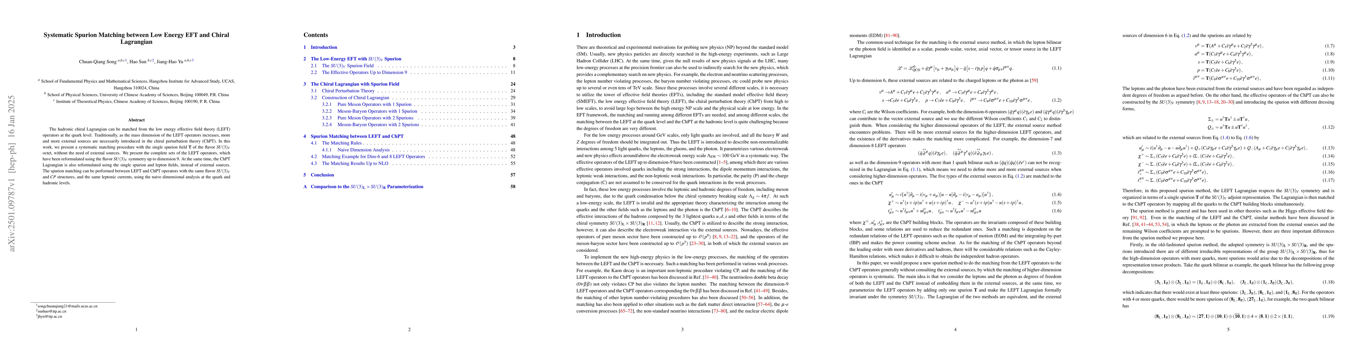 Thumbnail for Systematic Spurion Matching between Low Energy EFT and Chiral Lagrangian