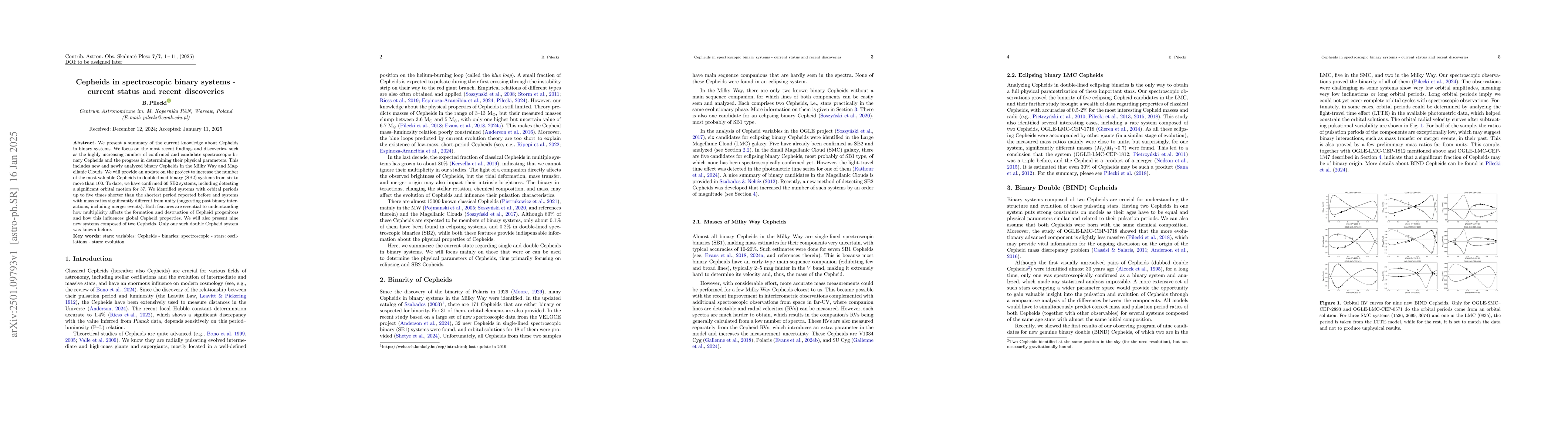 Thumbnail for Cepheids in spectroscopic binary systems -- current status and recent
  discoveries