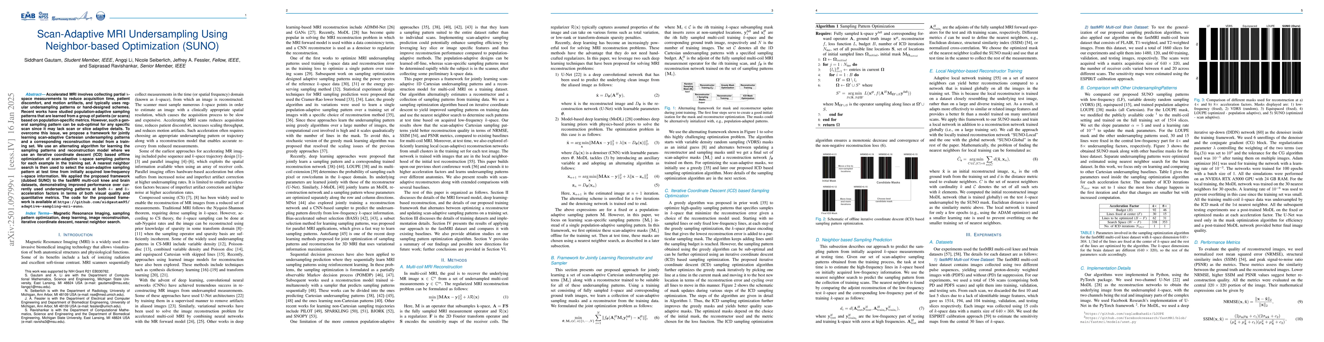 Thumbnail for Scan-Adaptive MRI Undersampling Using Neighbor-based Optimization (SUNO)