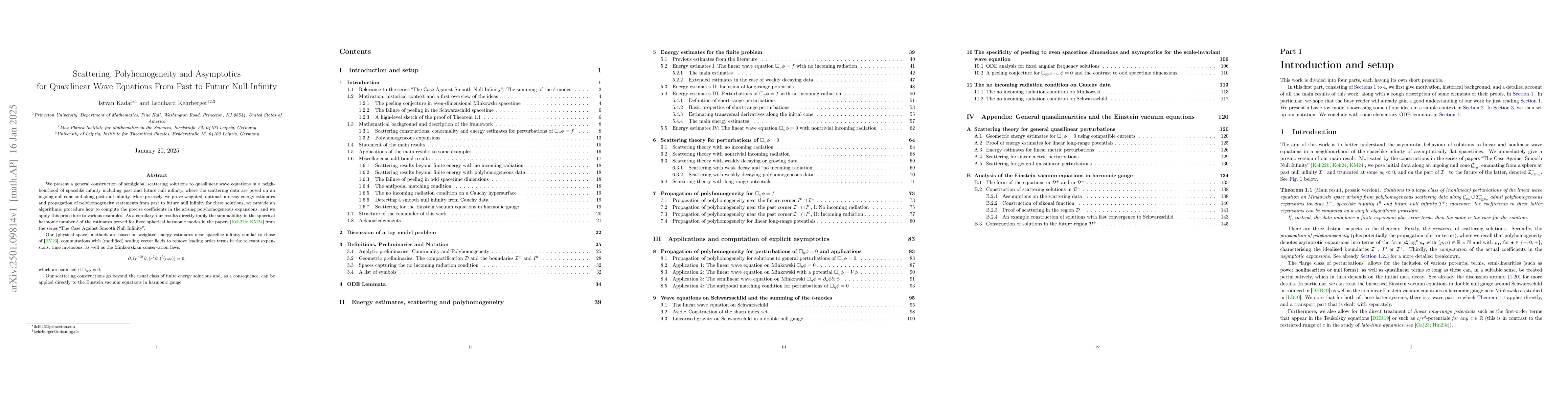 Thumbnail for Scattering, Polyhomogeneity and Asymptotics for Quasilinear Wave
  Equations From Past to Future Null Infinity