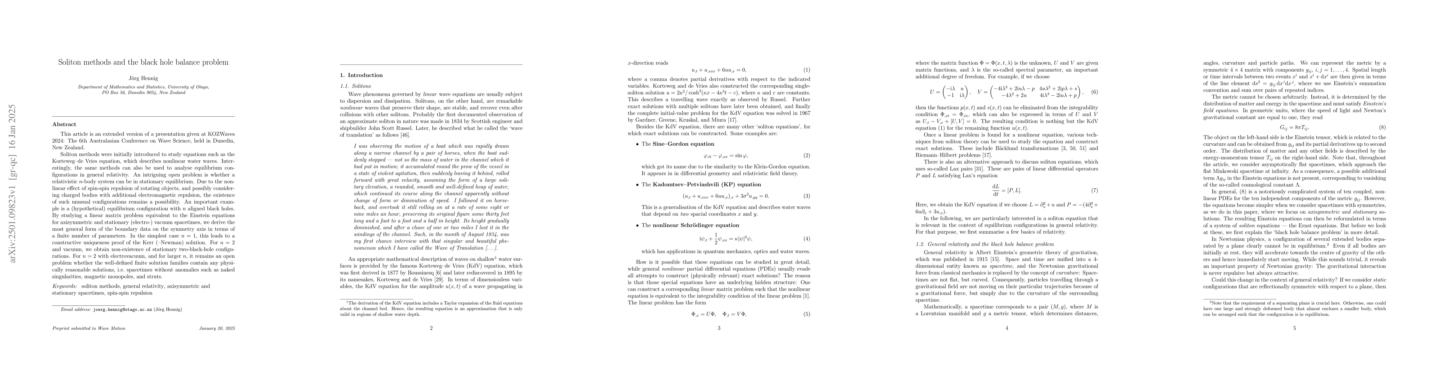 Thumbnail for Soliton methods and the black hole balance problem