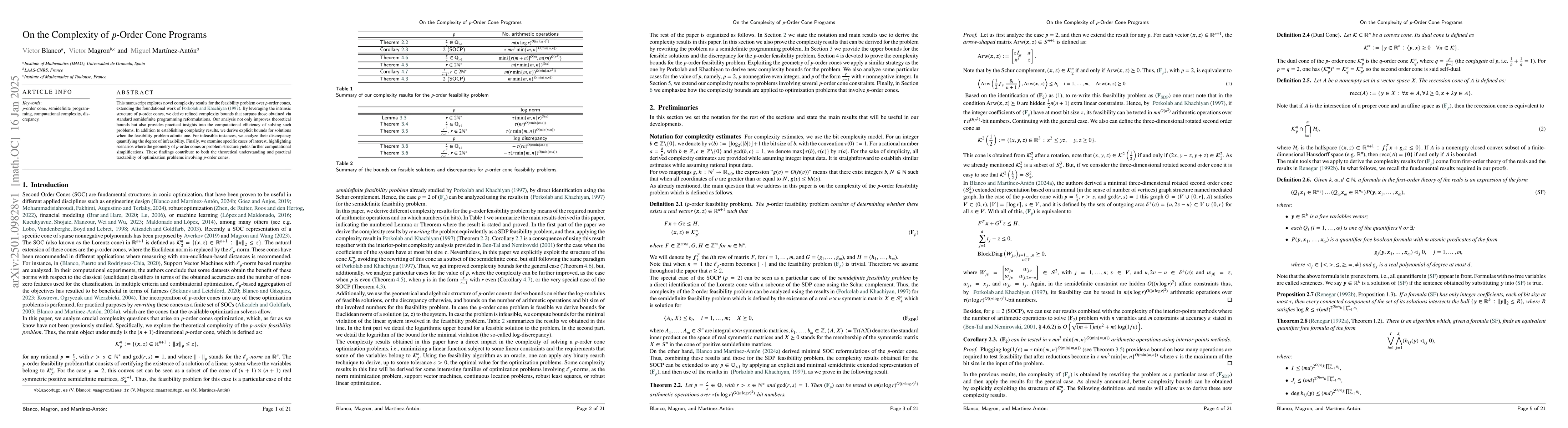 Thumbnail for On the Complexity of p-Order Cone Programs