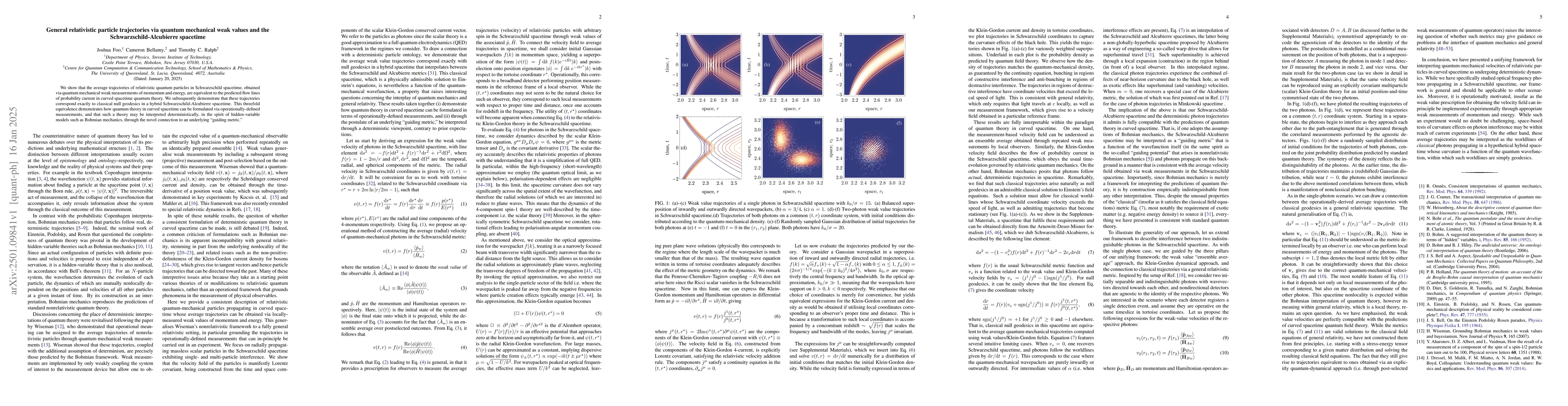 Thumbnail for General relativistic particle trajectories via quantum mechanical weak
  values and the Schwarzschild-Alcubierre spacetime