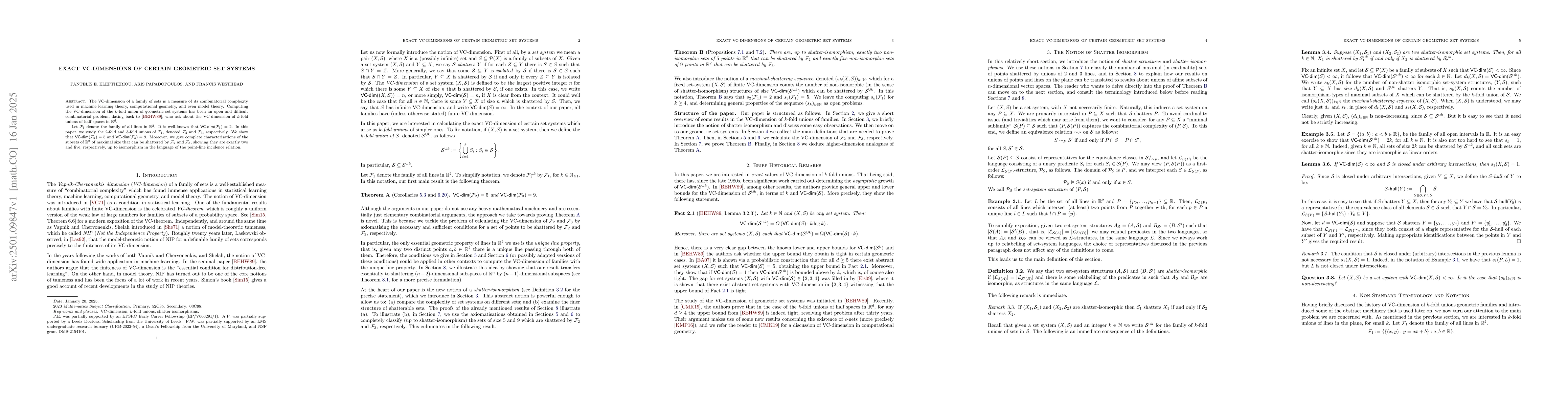 Thumbnail for Exact VC-Dimensions of Certain Geometric Set Systems