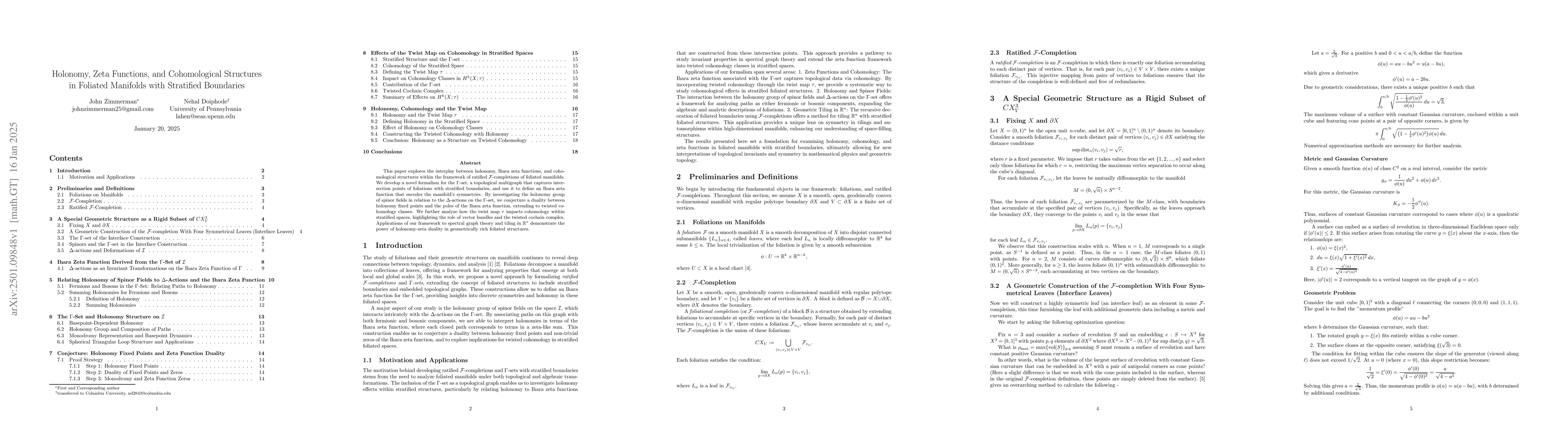 Thumbnail for Holonomy, Zeta Functions, and Cohomological Structures in Foliated
  Manifolds with Stratified Boundaries