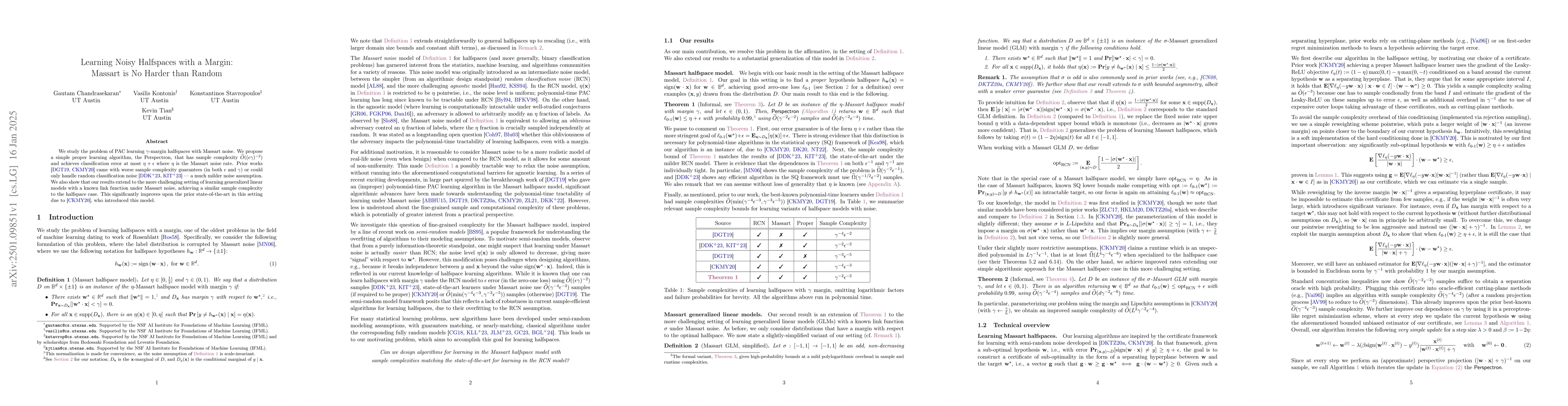 Thumbnail for Learning Noisy Halfspaces with a Margin: Massart is No Harder than
  Random