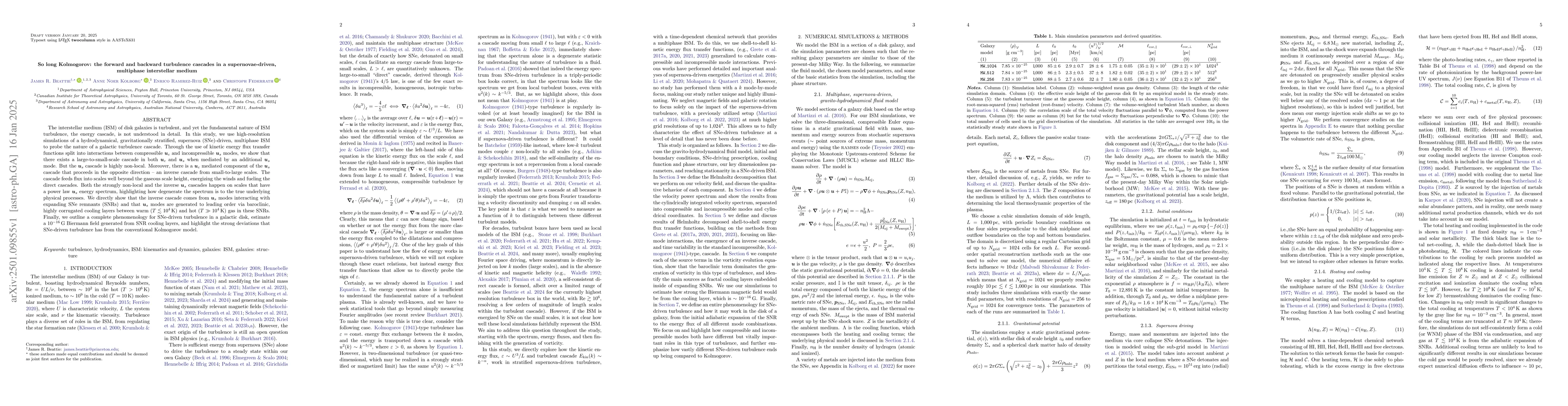Thumbnail for So long Kolmogorov: the forward and backward turbulence cascades in a
  supernovae-driven, multiphase interstellar medium