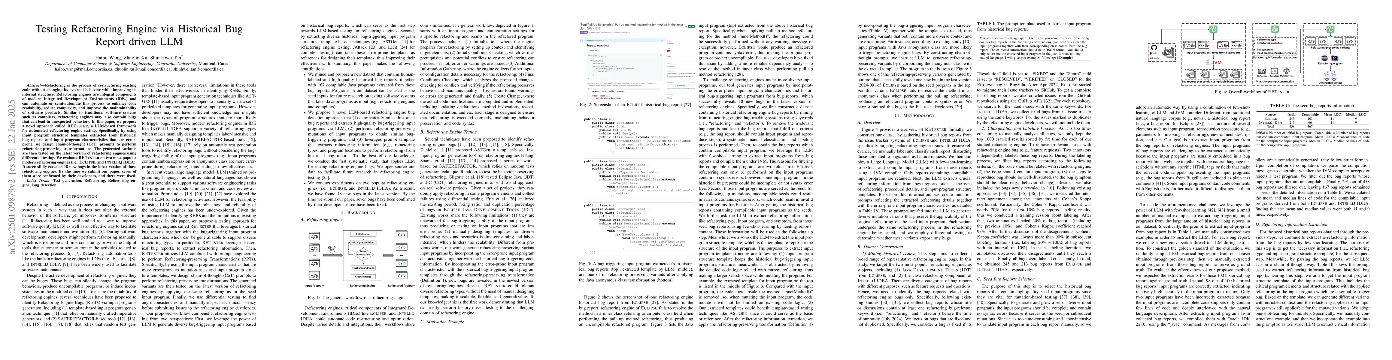 Thumbnail for Testing Refactoring Engine via Historical Bug Report driven LLM