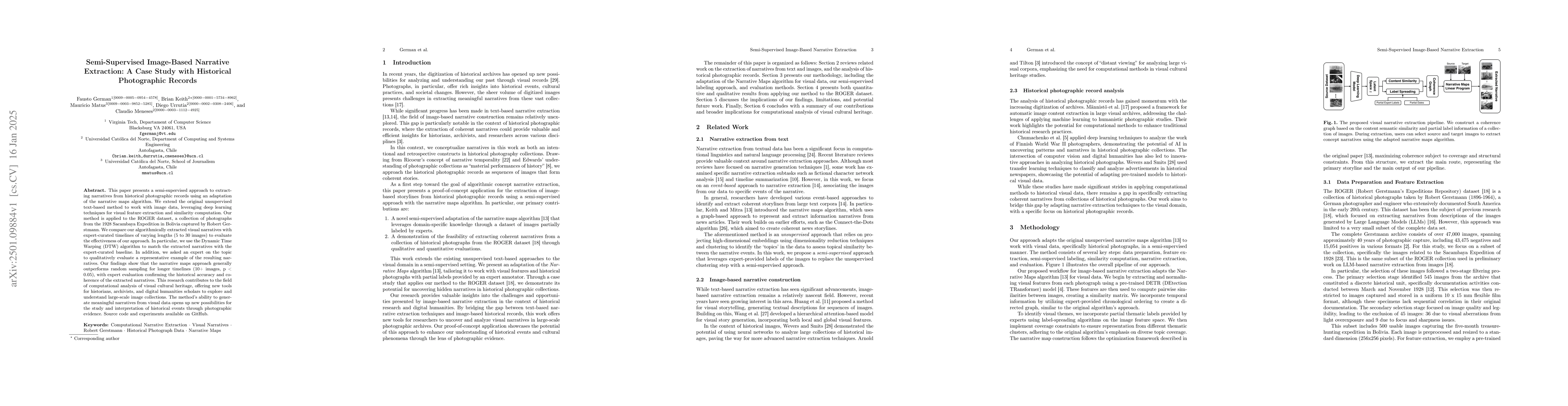 Thumbnail for Semi-Supervised Image-Based Narrative Extraction: A Case Study with
  Historical Photographic Records