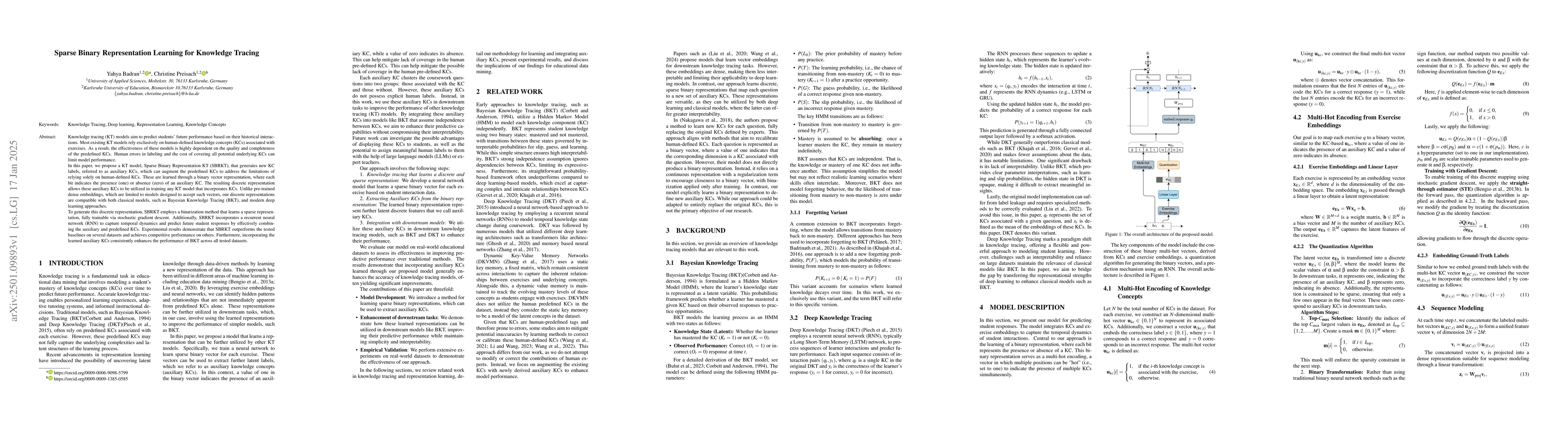 Thumbnail for Sparse Binary Representation Learning for Knowledge Tracing