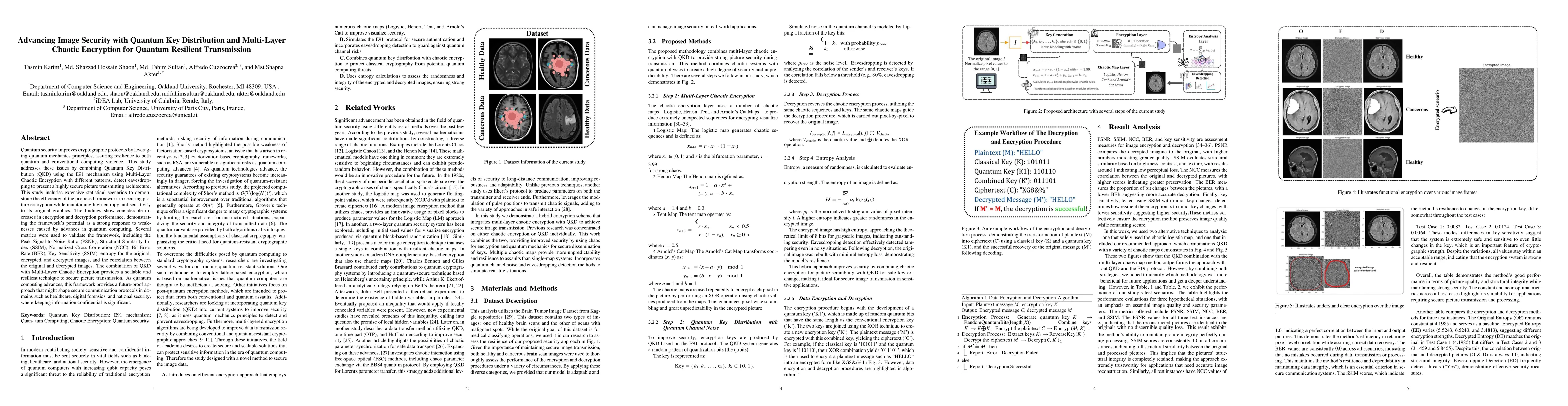 Thumbnail for Advancing Image Security with Quantum Key Distribution and Multi-Layer
  Chaotic Encryption for Quantum Resilient Transmission
