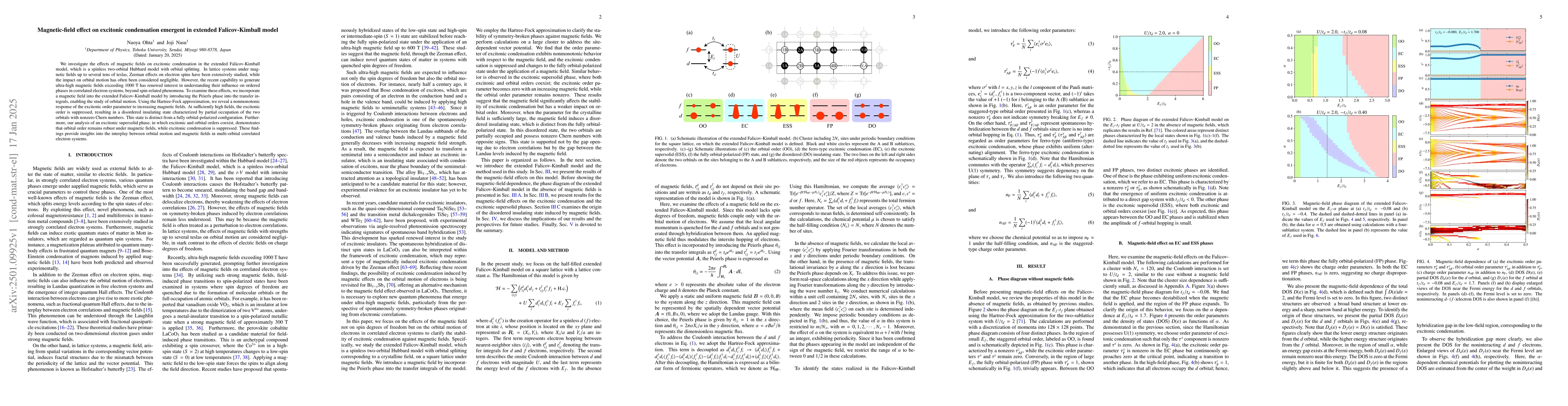 Thumbnail for Magnetic-field effect on excitonic condensation emergent in extended
  Falicov-Kimball model