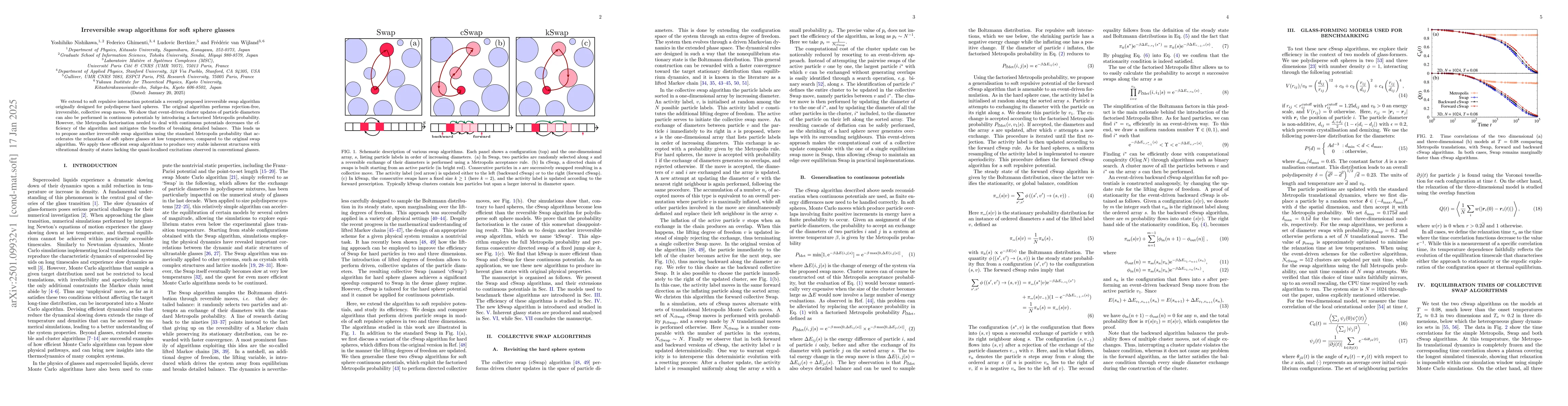 Thumbnail for Irreversible swap algorithms for soft sphere glasses