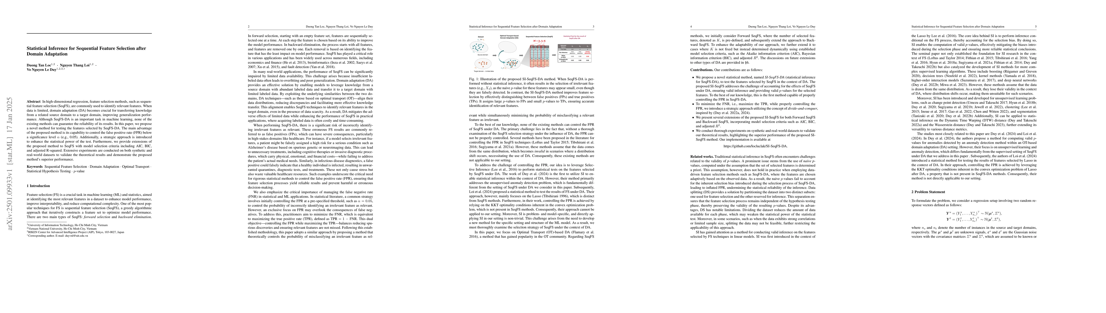 Thumbnail for Statistical Inference for Sequential Feature Selection after Domain
  Adaptation
