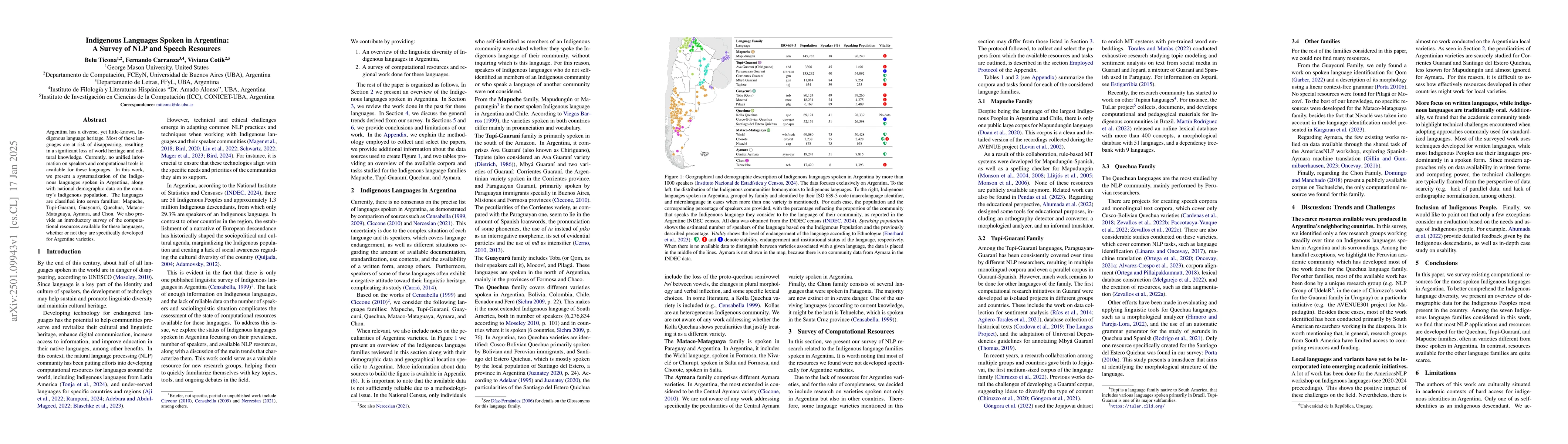 Thumbnail for Indigenous Languages Spoken in Argentina: A Survey of NLP and Speech
  Resources