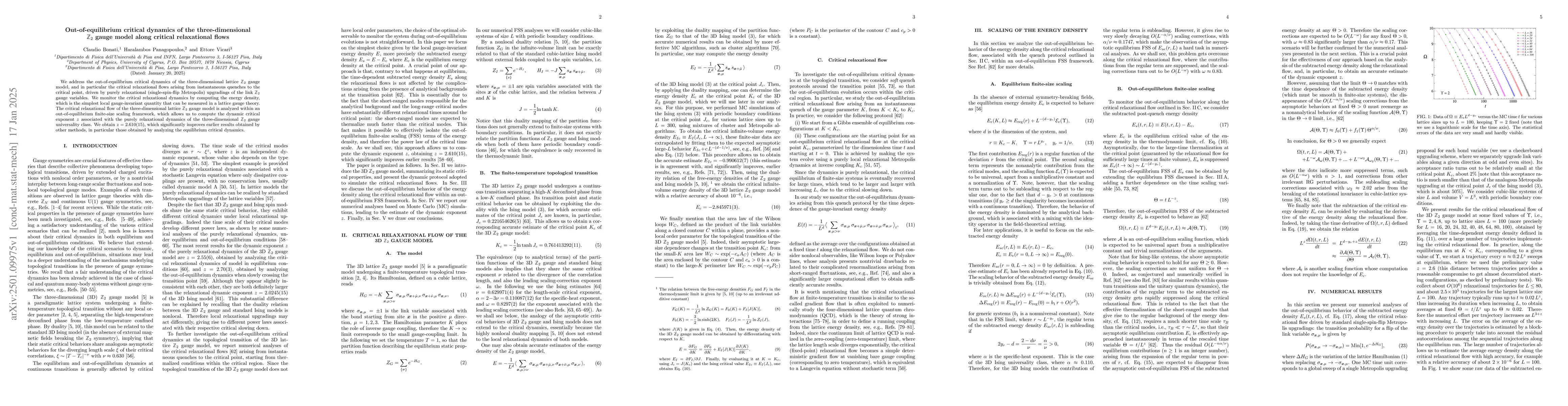 Thumbnail for Out-of-equilibrium critical dynamics of the three-dimensional ${\mathbb
  Z}_2$ gauge model along critical relaxational flows