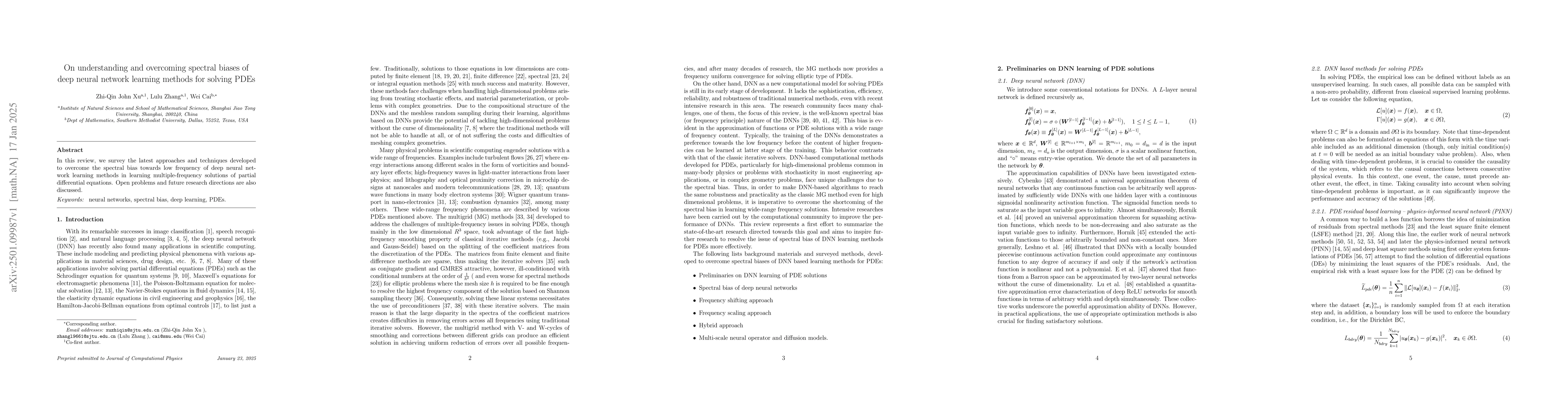 Thumbnail for On understanding and overcoming spectral biases of deep neural network
  learning methods for solving PDEs