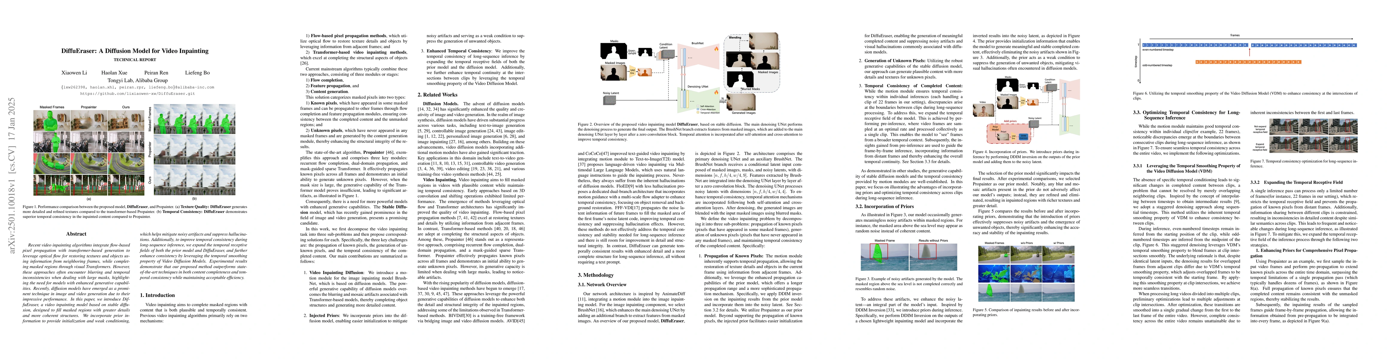 Thumbnail for DiffuEraser: A Diffusion Model for Video Inpainting