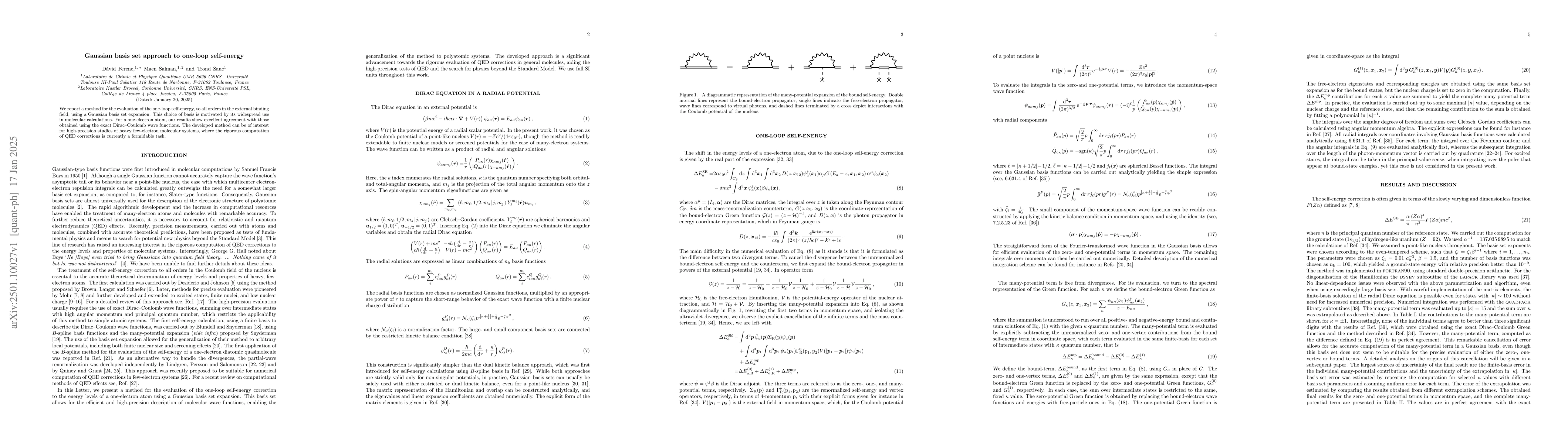 Thumbnail for Gaussian basis set approach to one-loop self-energy