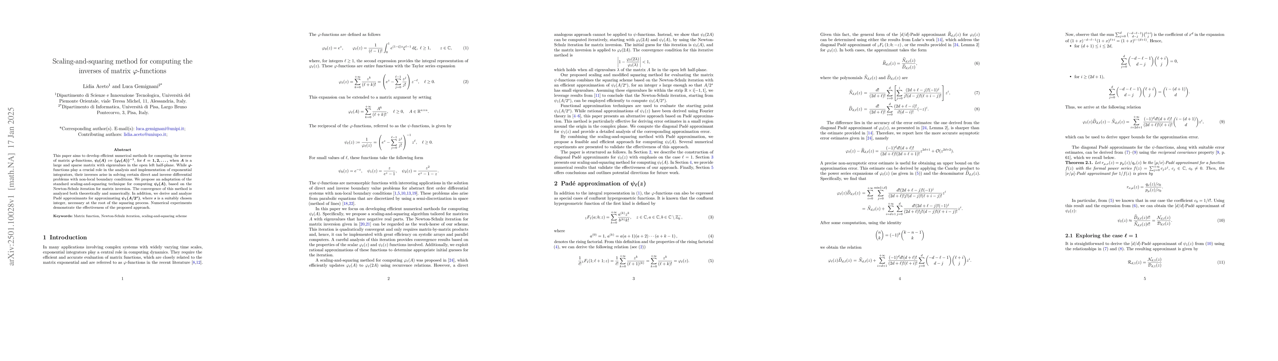 Thumbnail for Scaling-and-squaring method for computing the inverses of matrix
  $\varphi$-functions