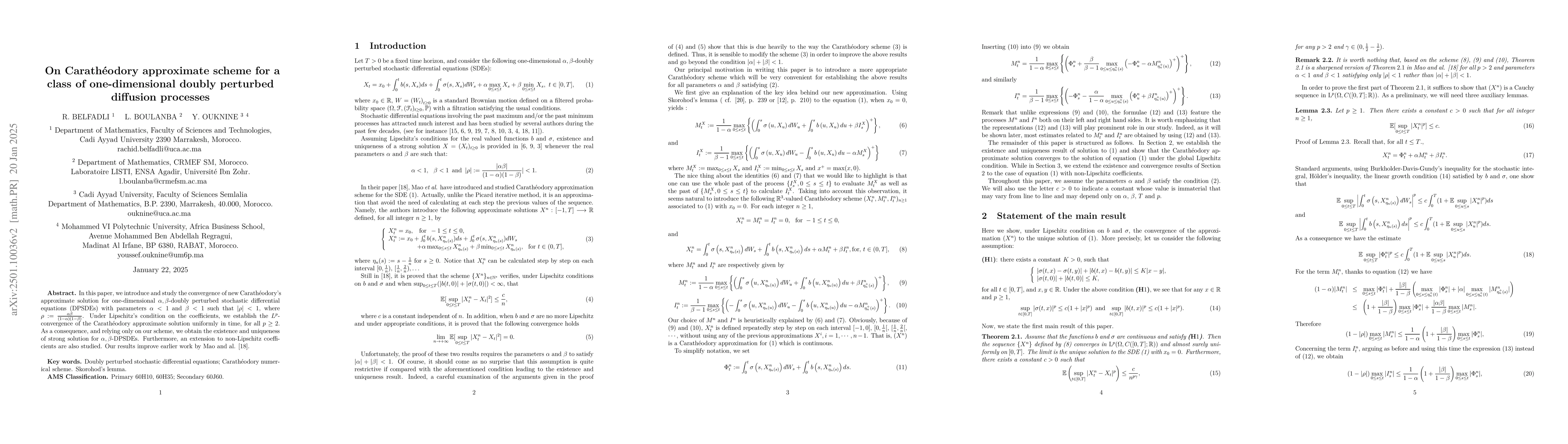 Thumbnail for On Carathéodory approximate scheme for a class of one-dimensional
  doubly perturbed diffusion processes