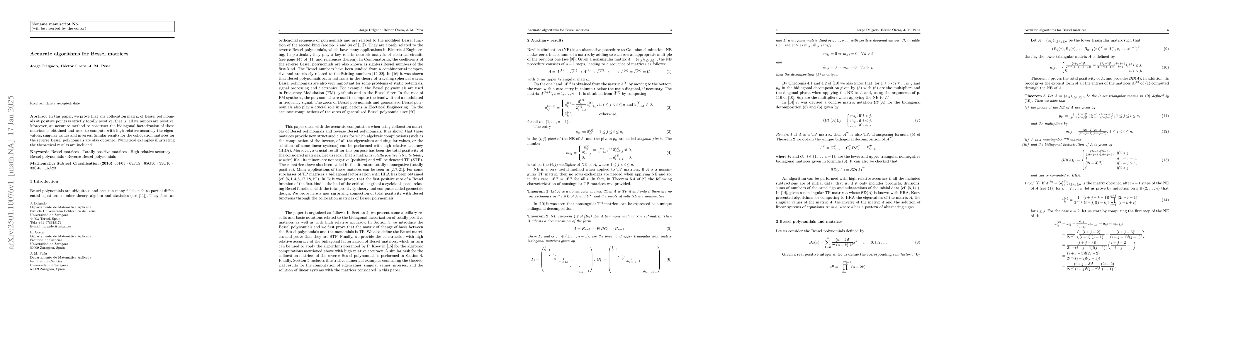 Thumbnail for Accurate algorithms for Bessel matrices