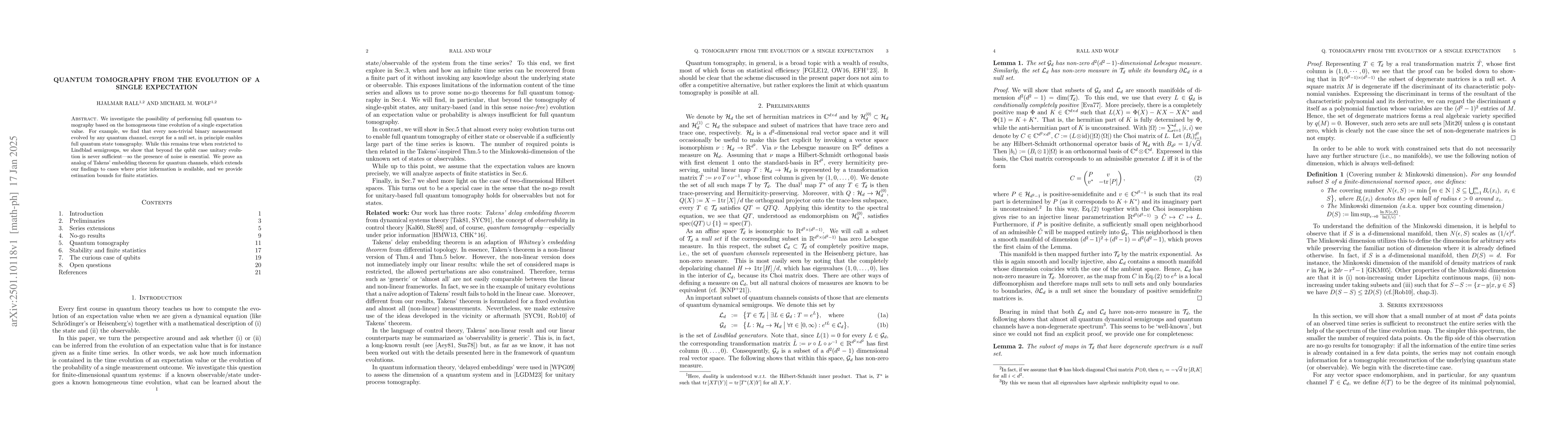 Thumbnail for Quantum tomography from the evolution of a single expectation