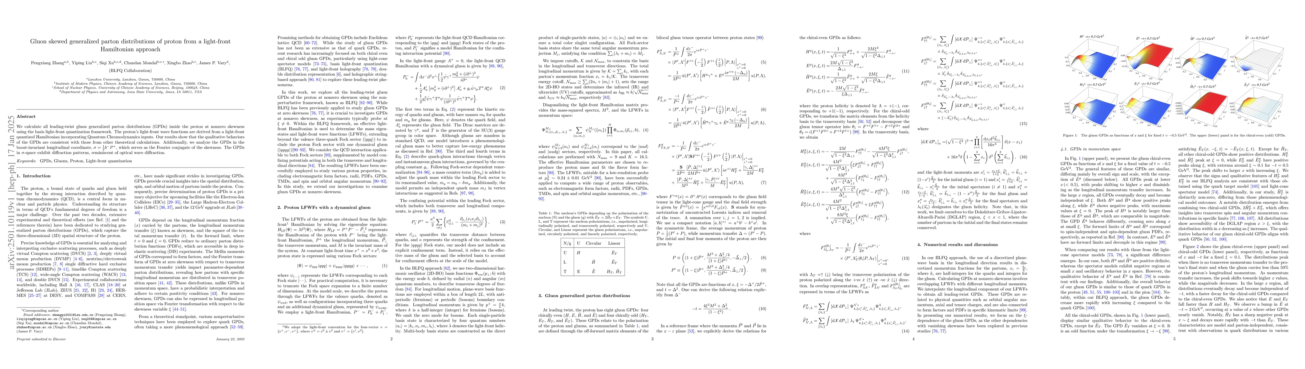 Thumbnail for Gluon skewed generalized parton distributions of proton from a
  light-front Hamiltonian approach