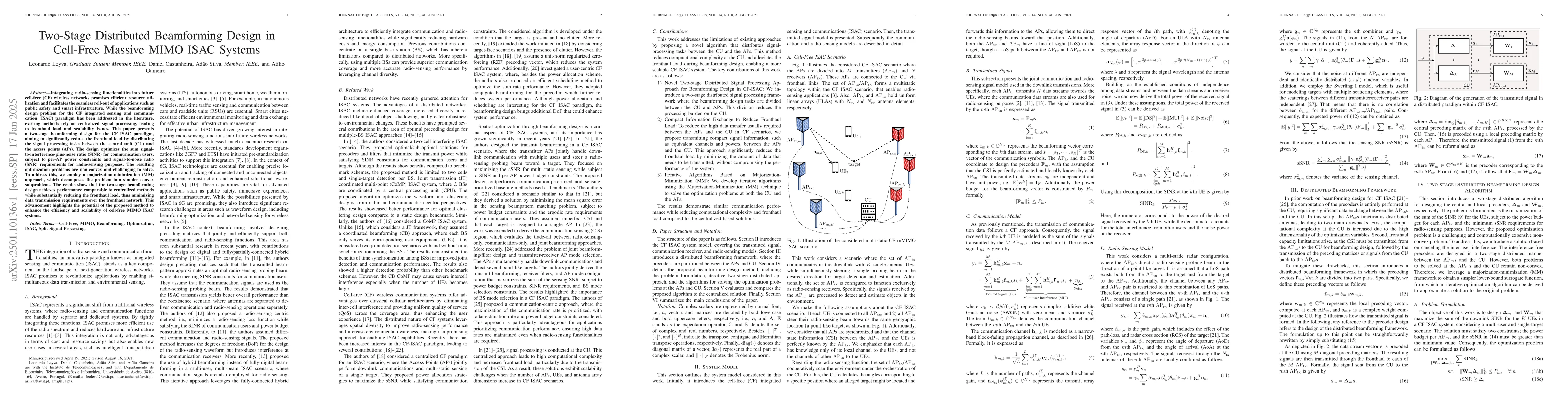 Thumbnail for Two-Stage Distributed Beamforming Design in Cell-Free Massive MIMO ISAC
  Systems