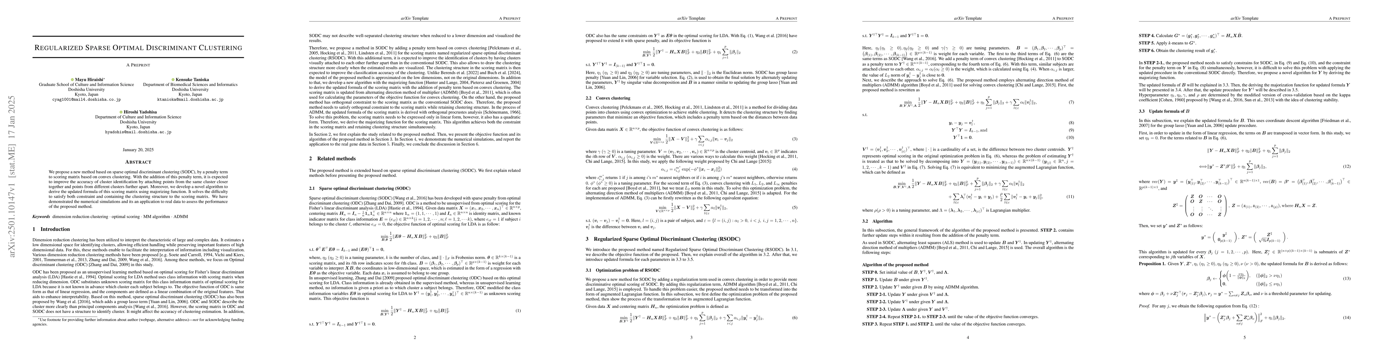 Thumbnail for Regularized Sparse Optimal Discriminant Clustering