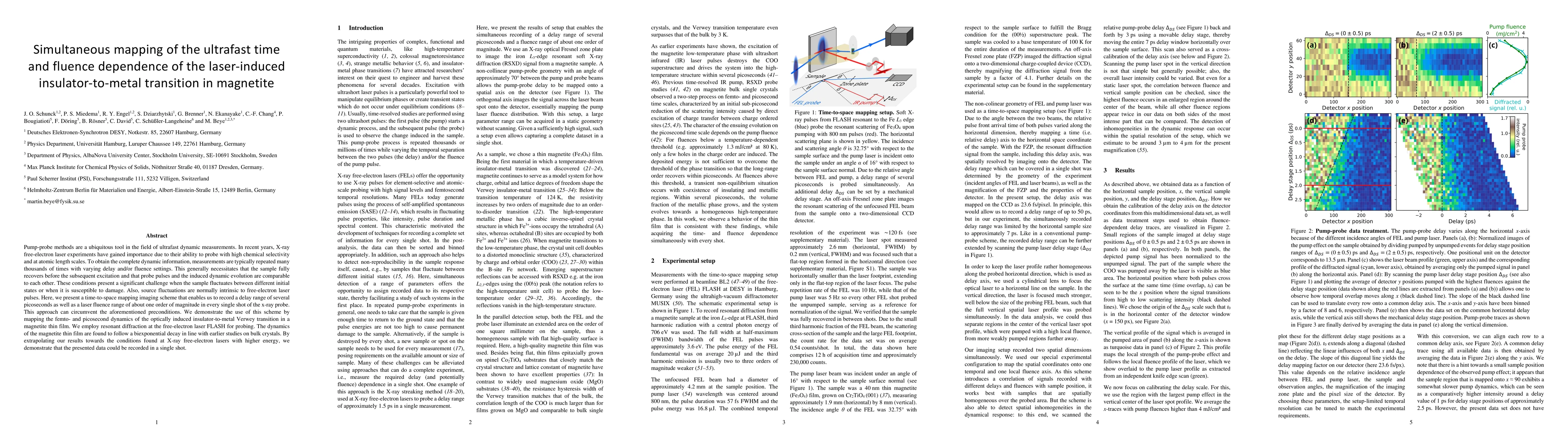 Thumbnail for Simultaneous mapping of the ultrafast time and fluence dependence of the
  laser-induced insulator-to-metal transition in magnetite