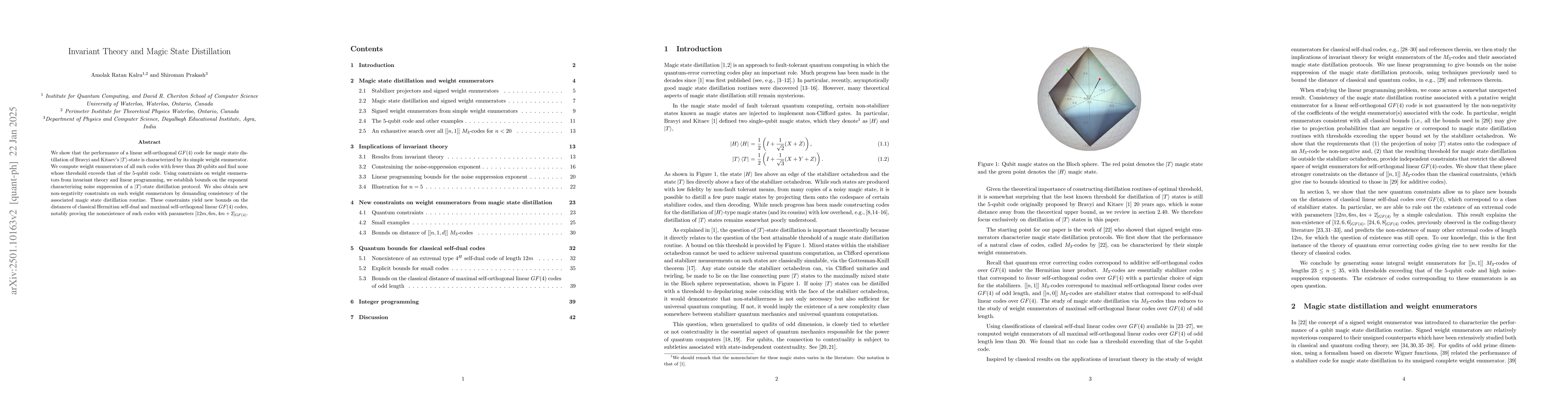 Thumbnail for Invariant Theory and Magic State Distillation
