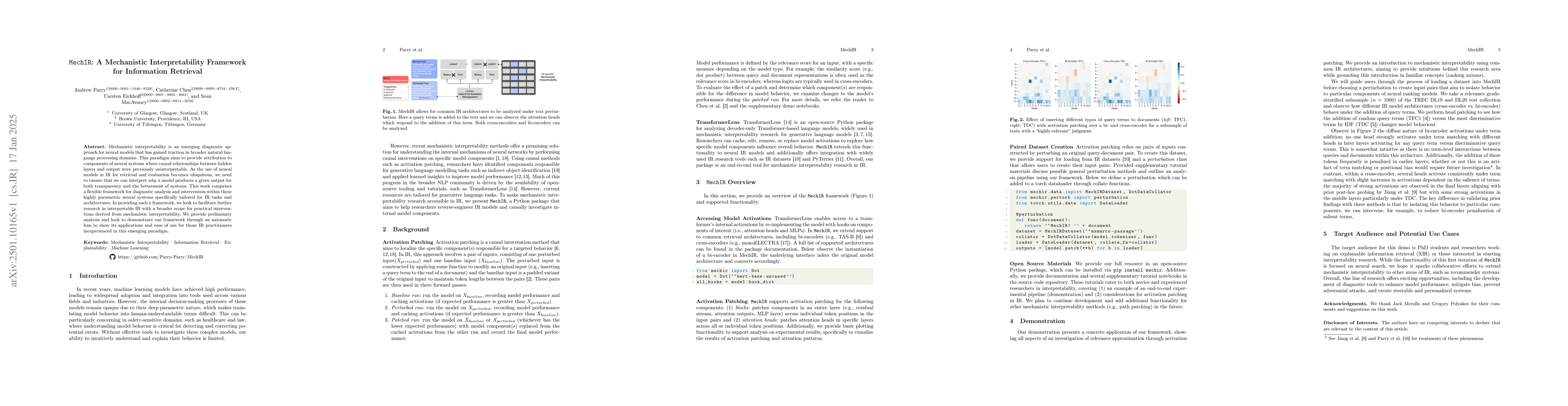 Thumbnail for MechIR: A Mechanistic Interpretability Framework for Information
  Retrieval