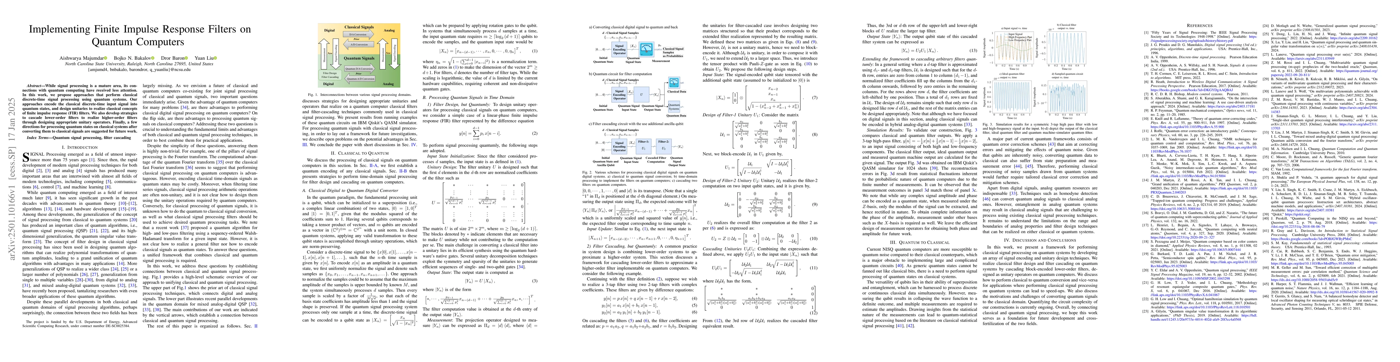 Thumbnail for Implementing Finite Impulse Response Filters on Quantum Computers