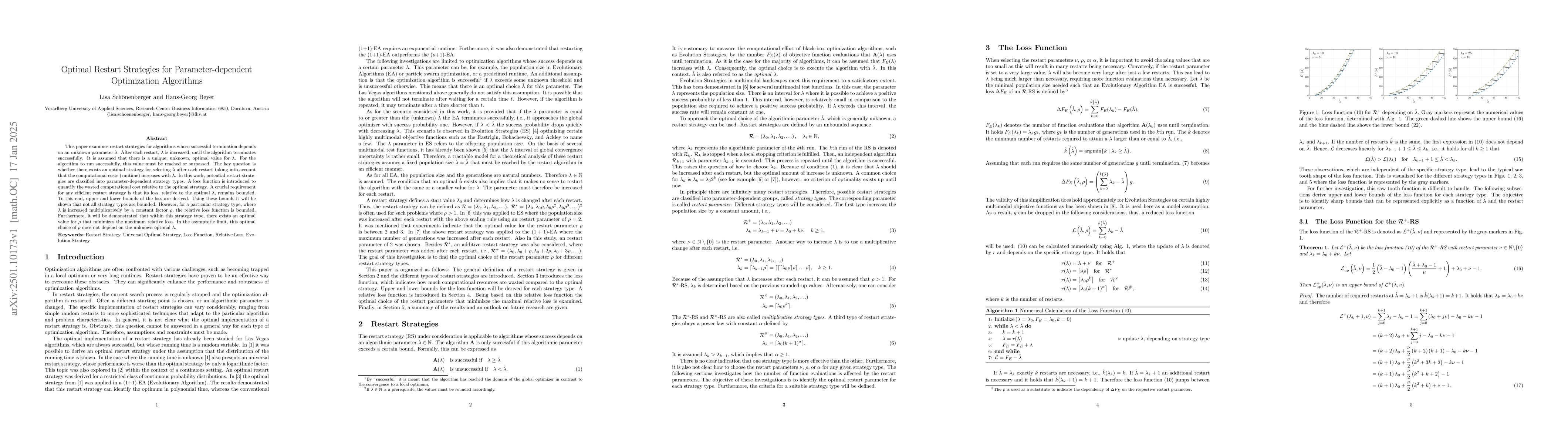 Thumbnail for Optimal Restart Strategies for Parameter-dependent Optimization
  Algorithms