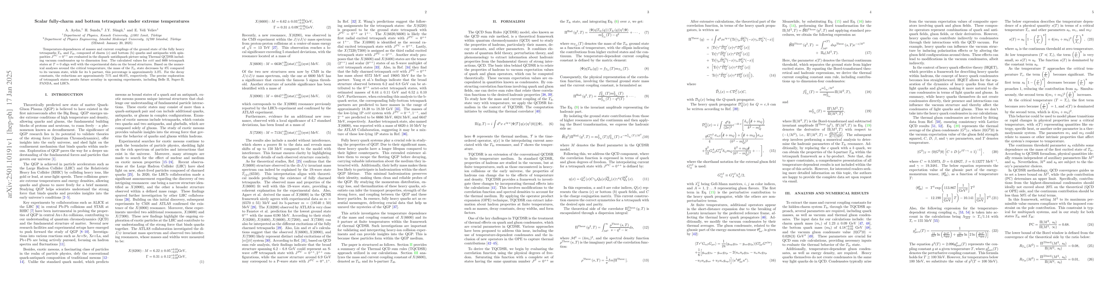 Thumbnail for Scalar fully-charm and bottom tetraquarks under extreme temperatures