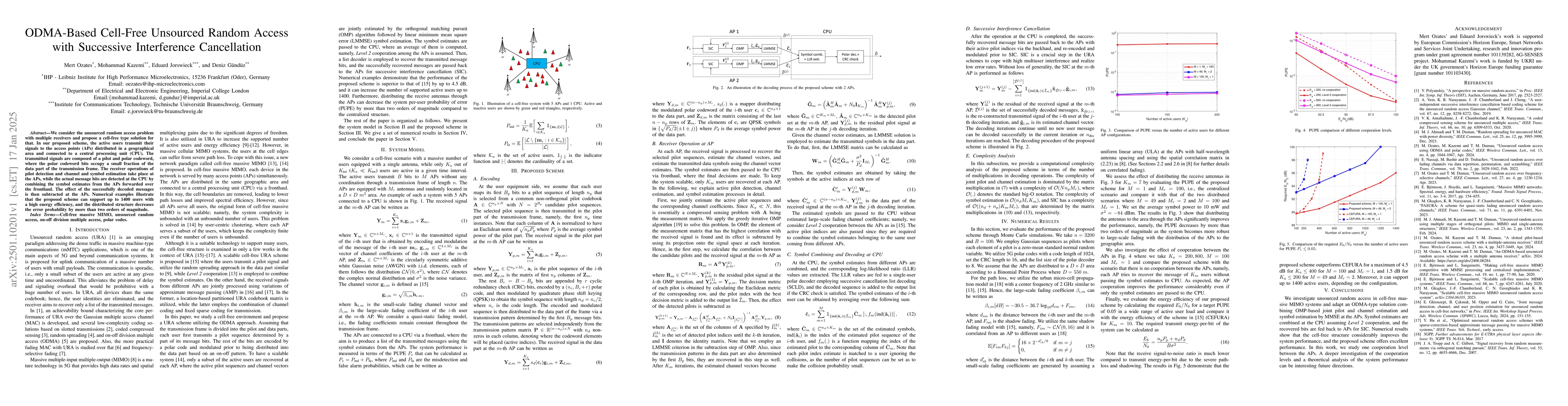 Thumbnail for ODMA-Based Cell-Free Unsourced Random Access with Successive
  Interference Cancellation