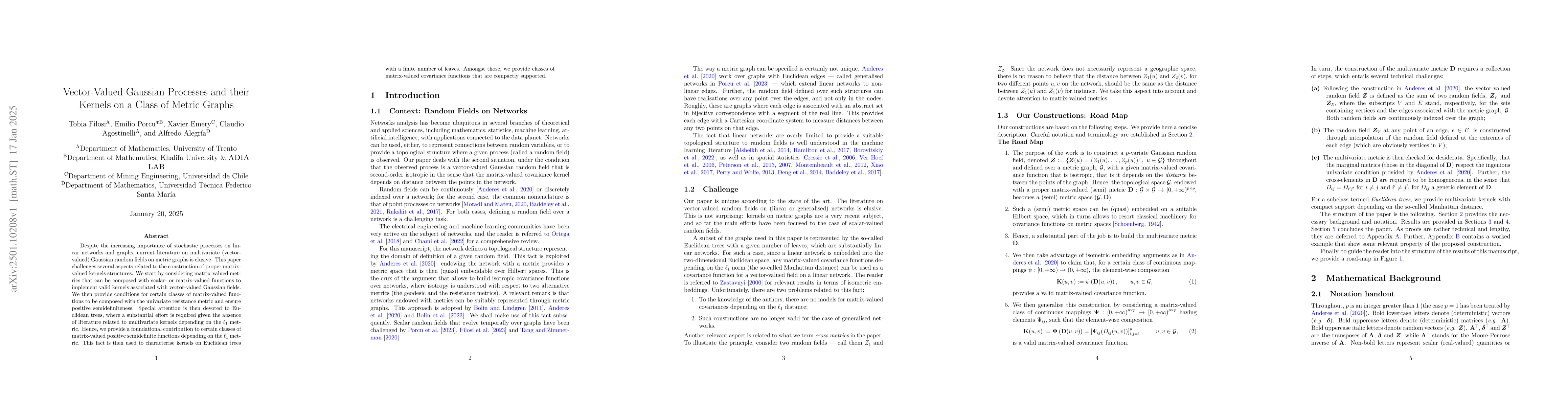Thumbnail for Vector-Valued Gaussian Processes and their Kernels on a Class of Metric
  Graphs