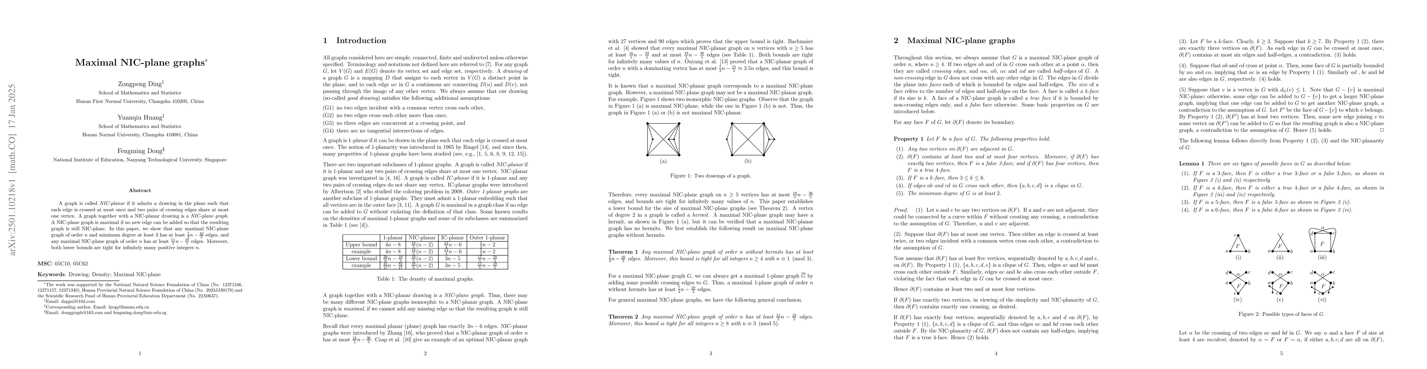 Thumbnail for Maximal NIC-plane graphs