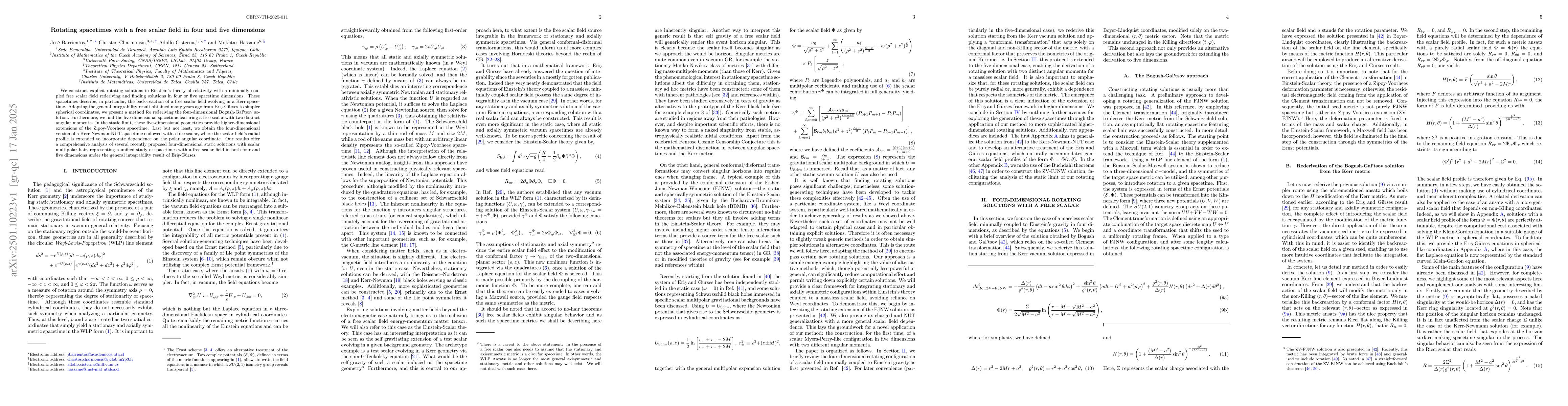 Thumbnail for Rotating spacetimes with a free scalar field in four and five dimensions