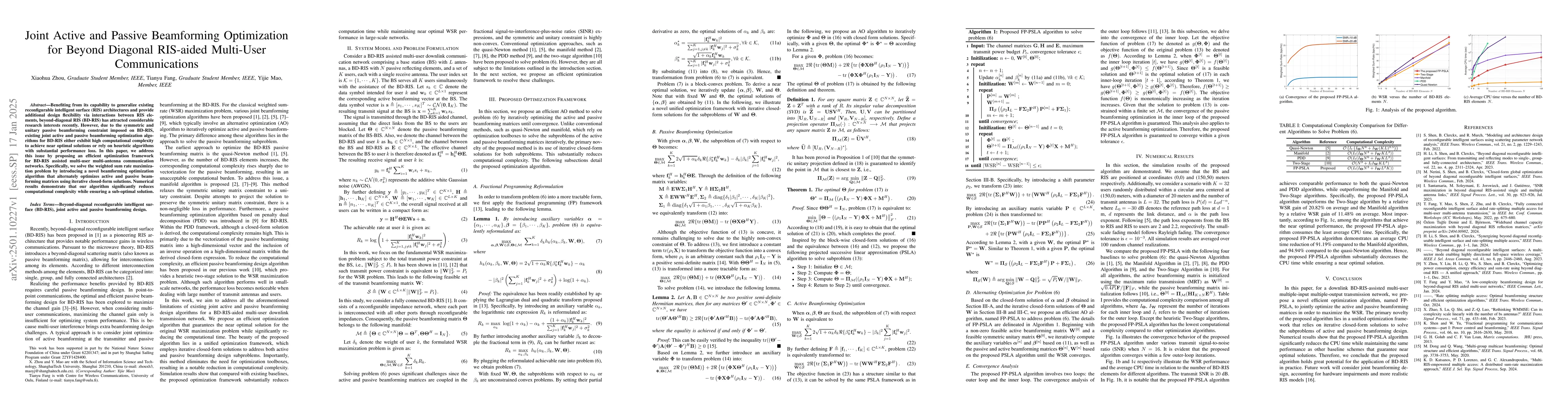 Thumbnail for Joint Active and Passive Beamforming Optimization for Beyond Diagonal
  RIS-aided Multi-User Communications