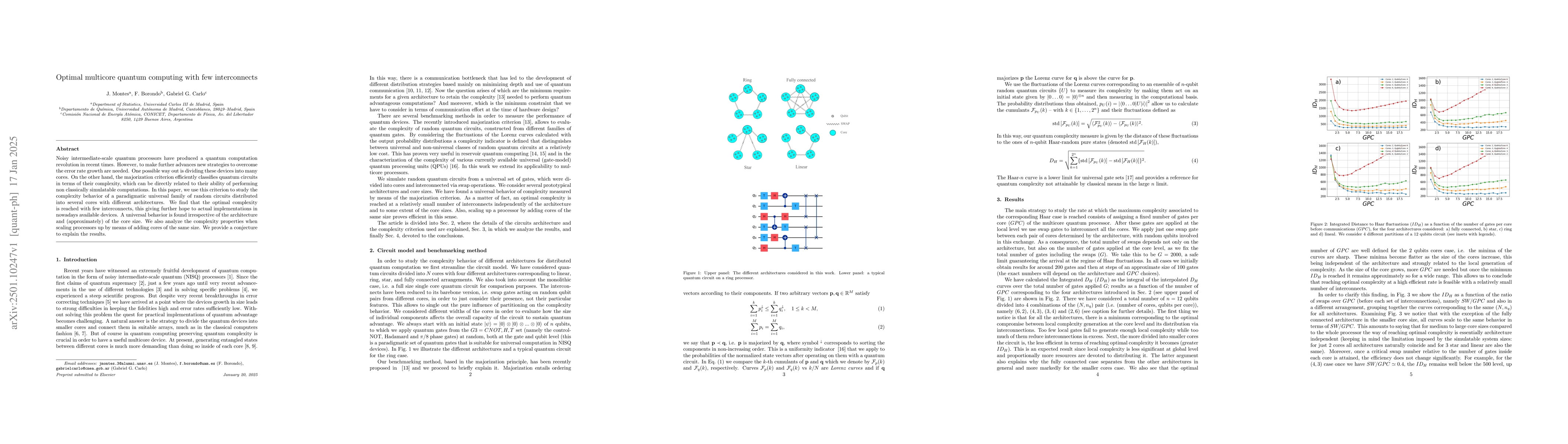 Thumbnail for Optimal multicore quantum computing with few interconnects