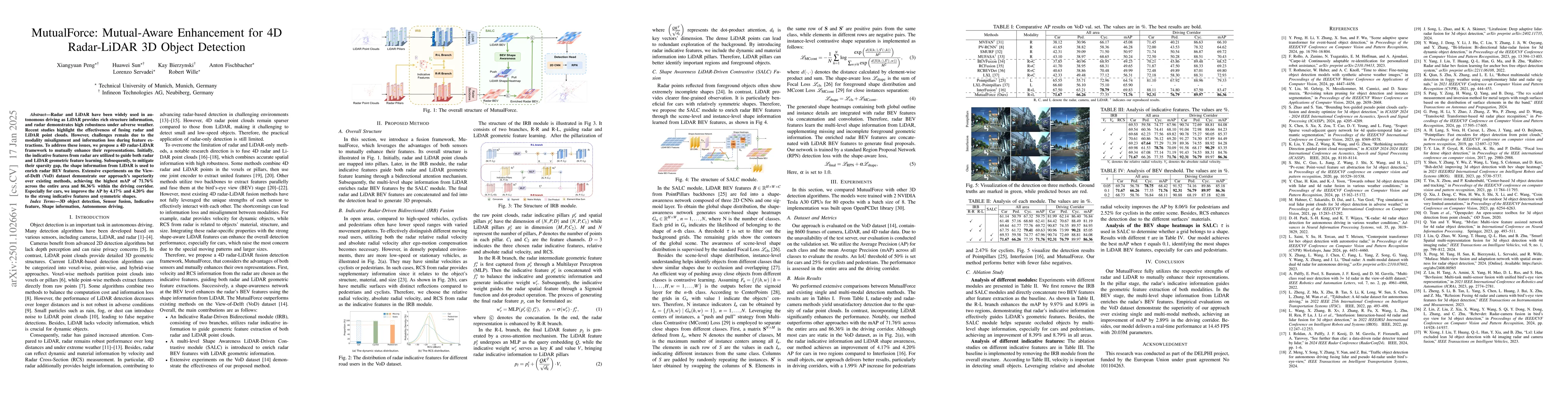 Thumbnail for MutualForce: Mutual-Aware Enhancement for 4D Radar-LiDAR 3D Object
  Detection