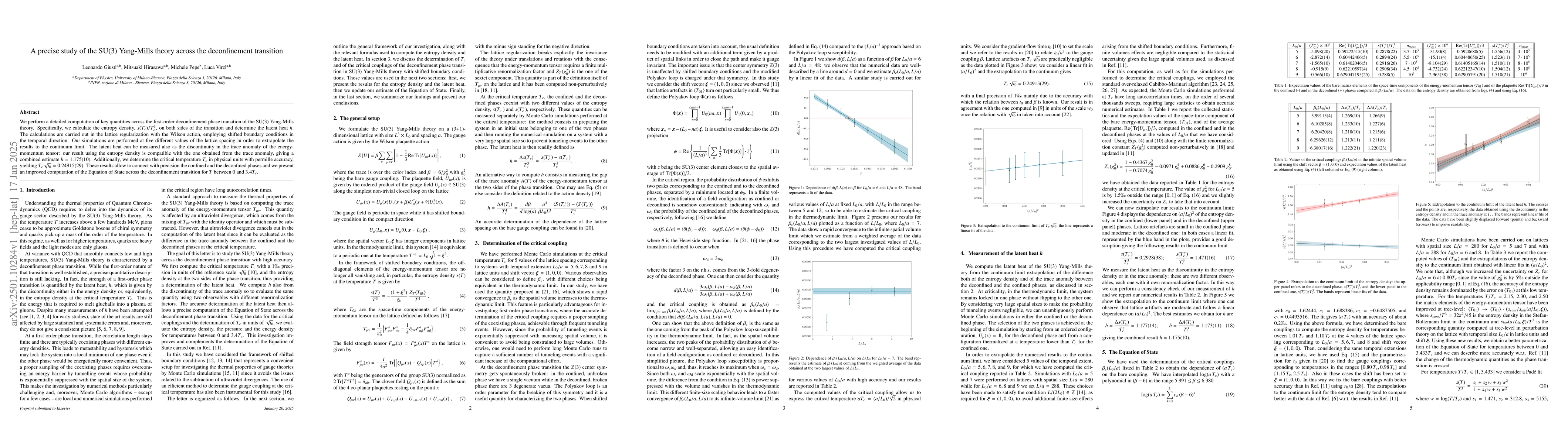 Thumbnail for A precise study of the SU(3) Yang-Mills theory across the deconfinement
  transition