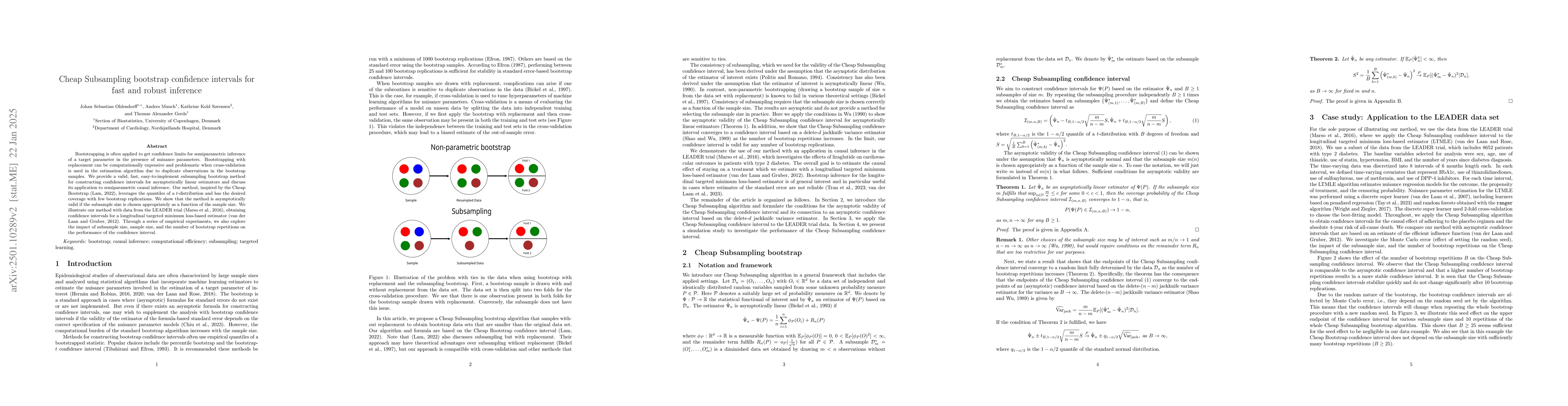 Thumbnail for Cheap Subsampling bootstrap confidence intervals for fast and robust
  inference in biostatistics