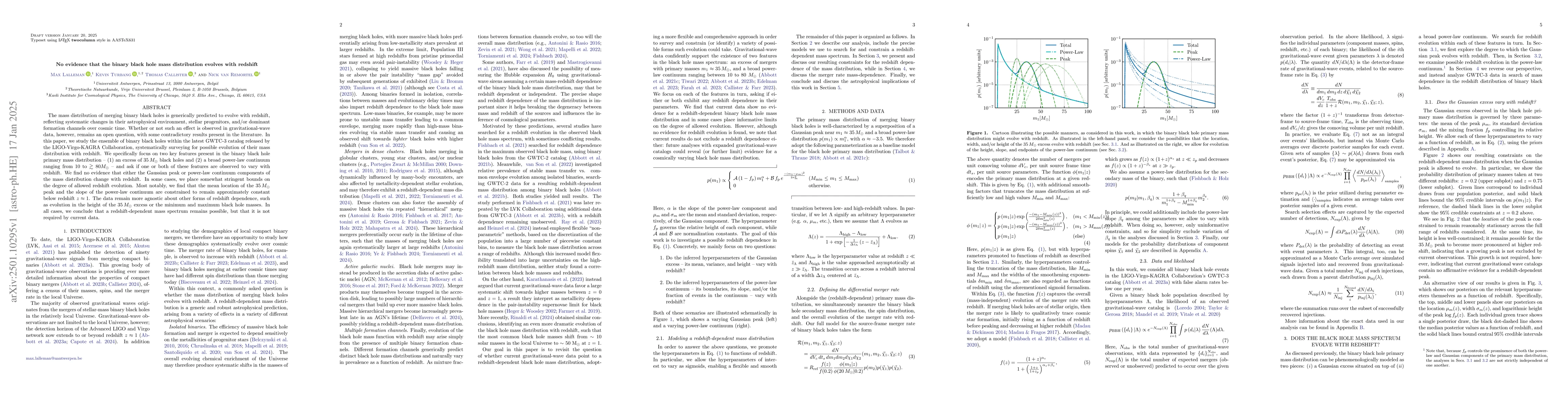 Thumbnail for No evidence that the binary black hole mass distribution evolves with
  redshift