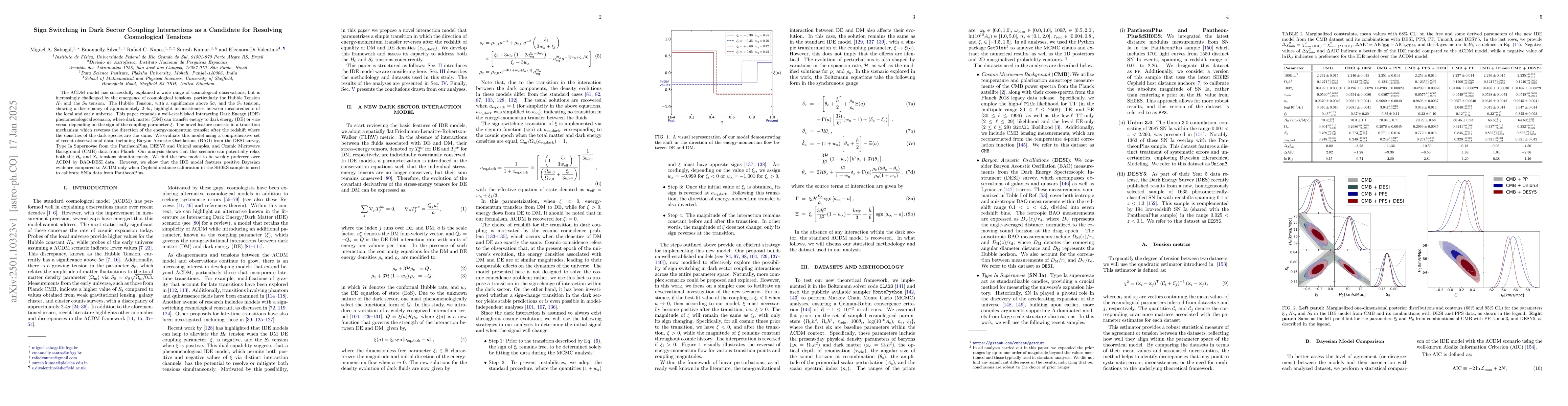 Thumbnail for Sign Switching in Dark Sector Coupling Interactions as a Candidate for
  Resolving Cosmological Tensions