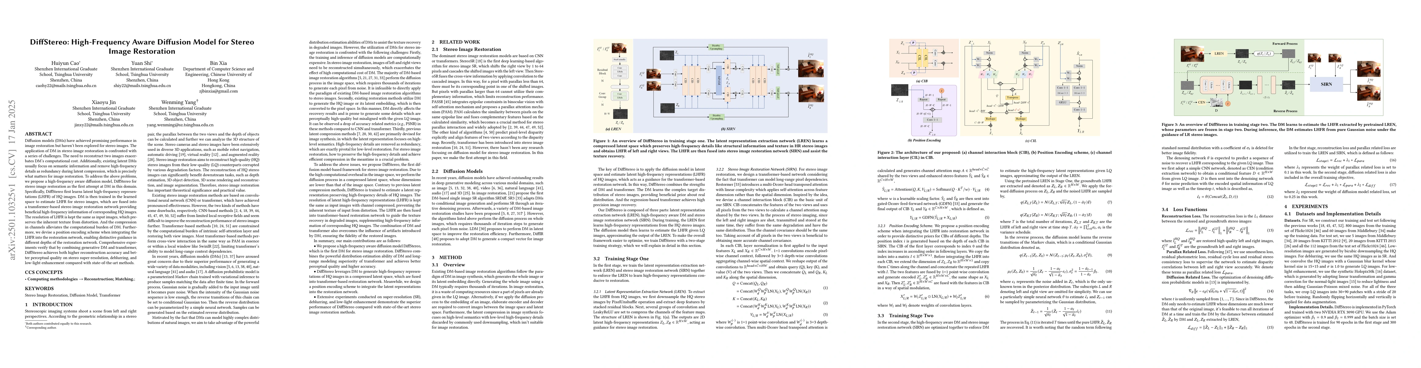 Thumbnail for DiffStereo: High-Frequency Aware Diffusion Model for Stereo Image
  Restoration