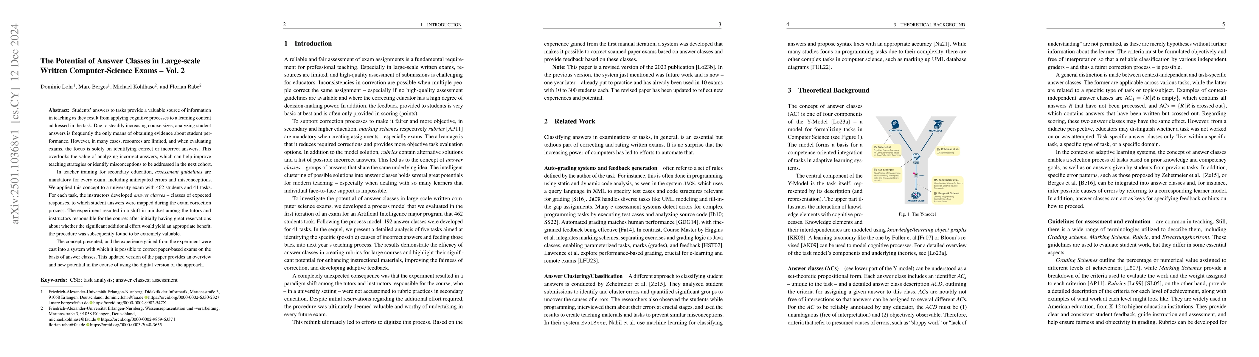 Thumbnail for The Potential of Answer Classes in Large-scale Written Computer-Science
  Exams -- Vol. 2